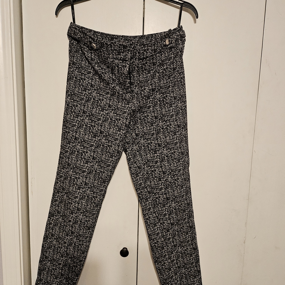 Calvin Klein B&W Cropped Tweed Trousers